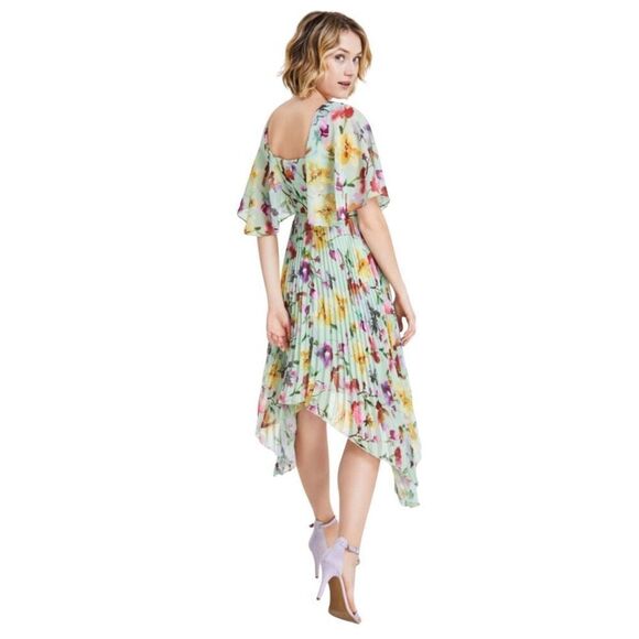 NWT Kensie V Neck Floral Print Chiffon Dress - Picture 4 of 9